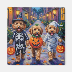 Goldendoodle Trick-or-Treating Halloween Costumes Magnet