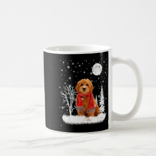 Goldendoodle Under Moonlight Snow Christmas Pajama Coffee Mug