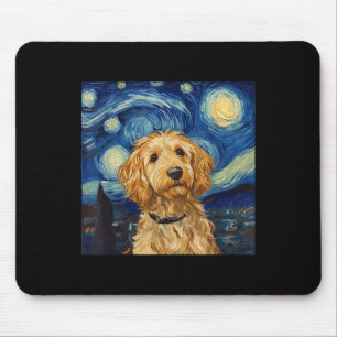 Goldendoodle Van Gogh Starry Night Mouse Mat