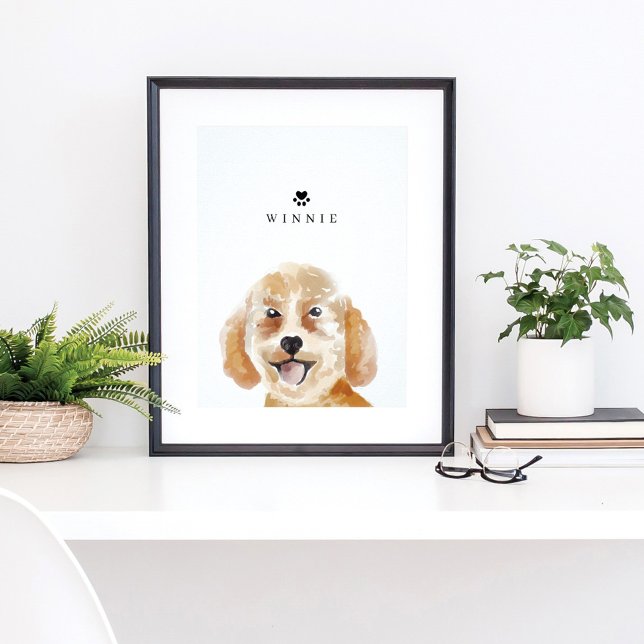Goldendoodle Watercolor Illustration Dog's Name Poster (Creator Uploaded)