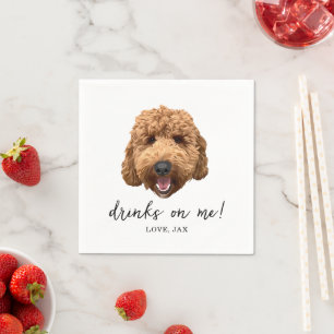 Goldendoodle Wedding Party Custom Cocktail Napkins