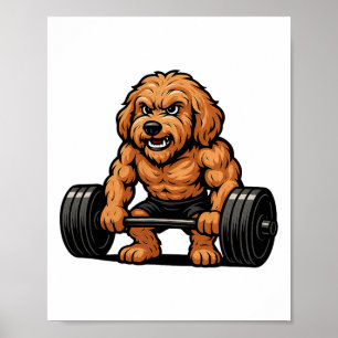 Goldendoodle Weightlifting Bodybuilder Workout Gym Poster