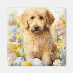 Goldendoodle with Easter Eggs Magnet