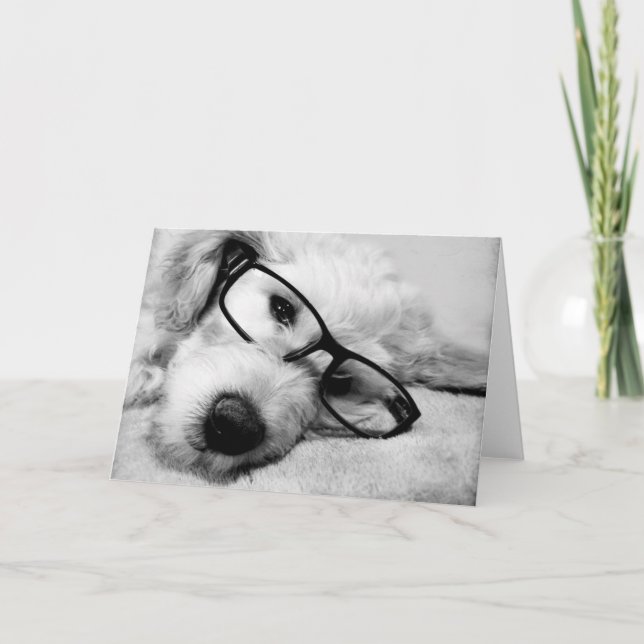 Goldendoodle With Glasses Card (Front)