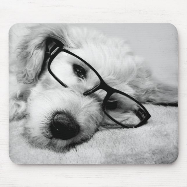 Goldendoodle With Glasses Mouse Mat (Front)