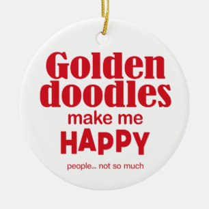 Goldendoodles Make Me Happy Ceramic Tree Decoration