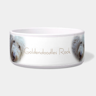 Goldendoodles Rock adorable dog food bowl