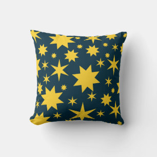Goldene Sterne in dunkler Nacht Cushion