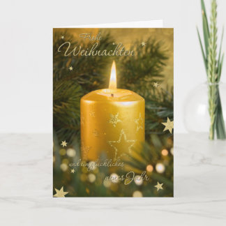 Goldene Weihnachtskerze Holiday Card