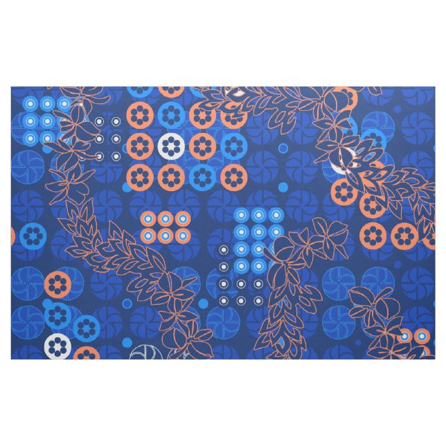 Goldengate Park Retro Psychedelic Floral Fabric (Fat Quarter)