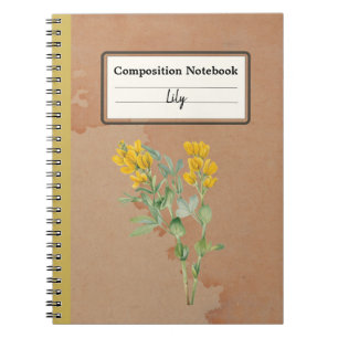 Goldenpea Flower Personalised Composition Notebook