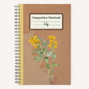 Goldenpea Flower Personalised Composition Notebook