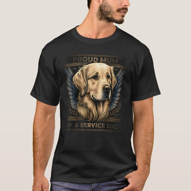 Goldenretriever proud service dog mum T-Shirt (Front)