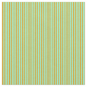 Goldenrod and Aquamarine Coloured Striped Pattern Fabric
