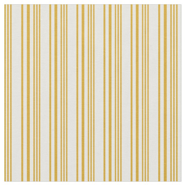 Goldenrod and White Coloured Striped/Lined Pattern Fabric (Close Up)