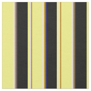 Goldenrod, Bisque, Yellow, Black & Midnight Blue Fabric