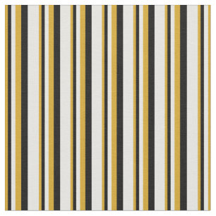 Goldenrod, Black & White Lined/Striped Pattern Fabric