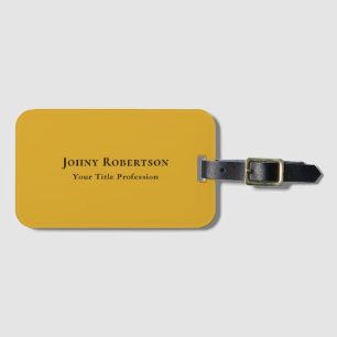 Goldenrod Colour Plain Elegant Professional Modern Luggage Tag