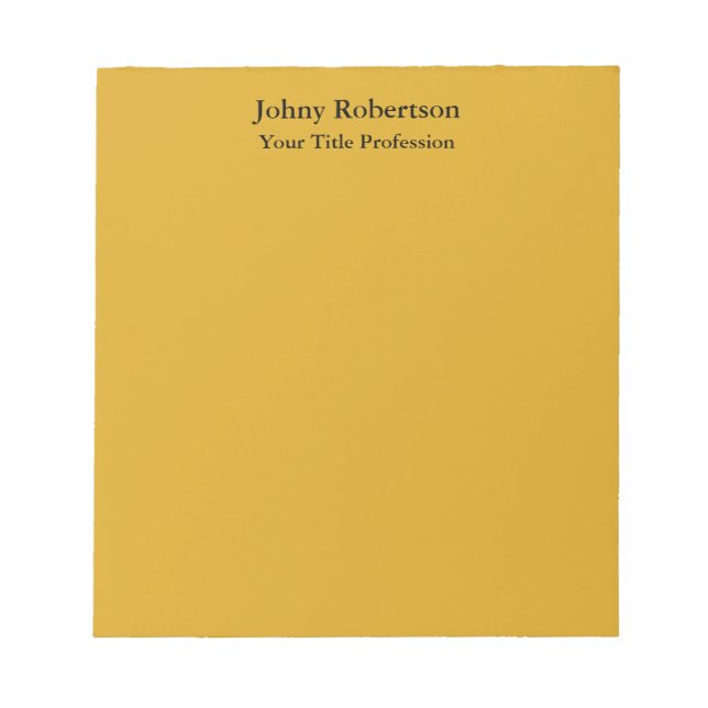 Goldenrod Colour Plain Elegant Professional Modern Notepad (Front)