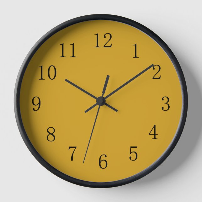 Goldenrod Colour Yellow Kitchen Wall Clock (Front)