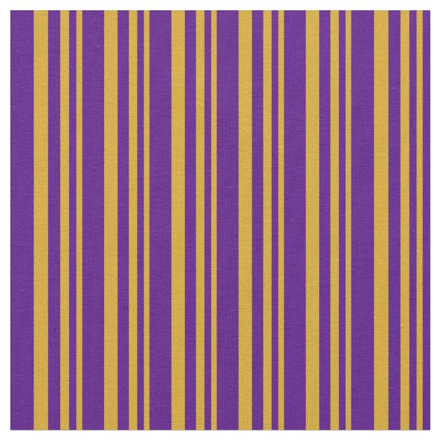 Goldenrod & Indigo Stripes Fabric (Close Up)