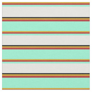 Goldenrod, Red, Aquamarine, White & Black Coloured Fabric