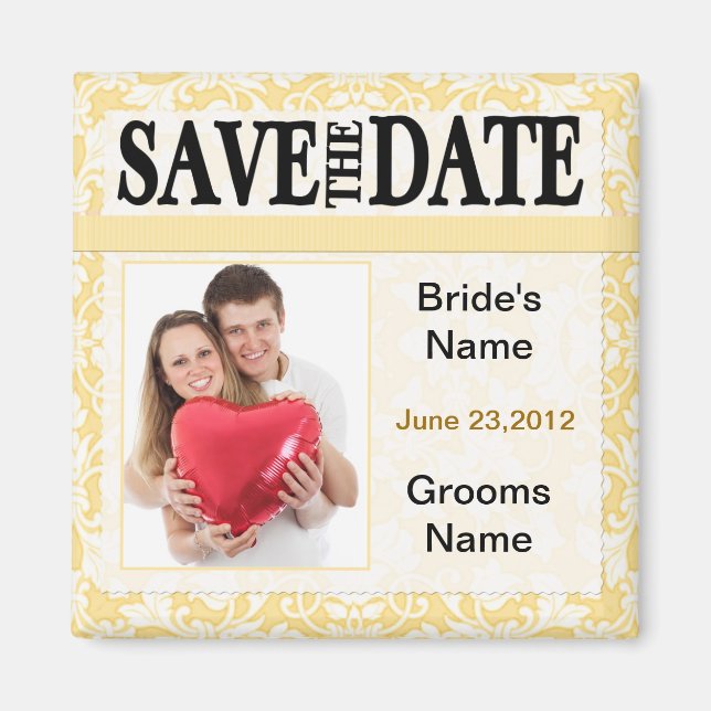 Goldenrod Save The Date Photo Magnet (Front)