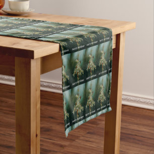 Goldenrod & Songbirds Christmas Greeting Short Table Runner