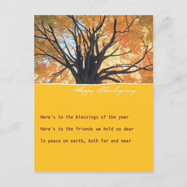 Goldenrod Thanksgiving Invitation Postcard (Front)