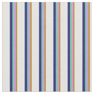 Goldenrod, Violet, Aquamarine, Blue & Mint Cream Fabric