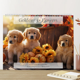 Goldens and Flowers Dog Lover Calendar