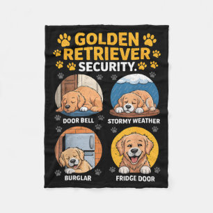 Goldens Tee Golden Retriever Security Funny  Fleece Blanket