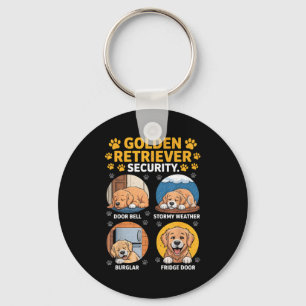 Goldens Tee Golden Retriever Security Funny  Key Ring