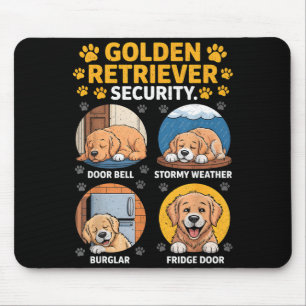 Goldens Tee Golden Retriever Security Funny  Mouse Mat