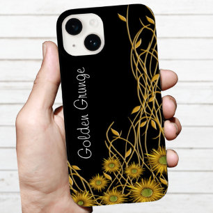 GoldenYellow Grunge Flower & Vine Case-Mate iPhone 14 Case