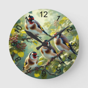 Goldfinch 1 round clock
