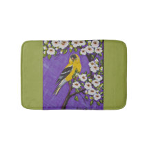 Goldfinch and Blossoms Bath Mat
