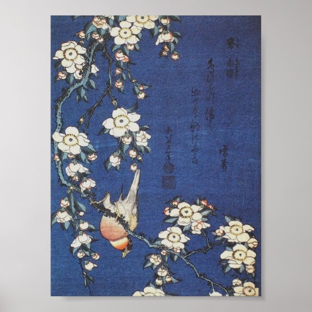 Goldfinch and Cherry Tree, c.1834  by Katsushika H Poster (Front)