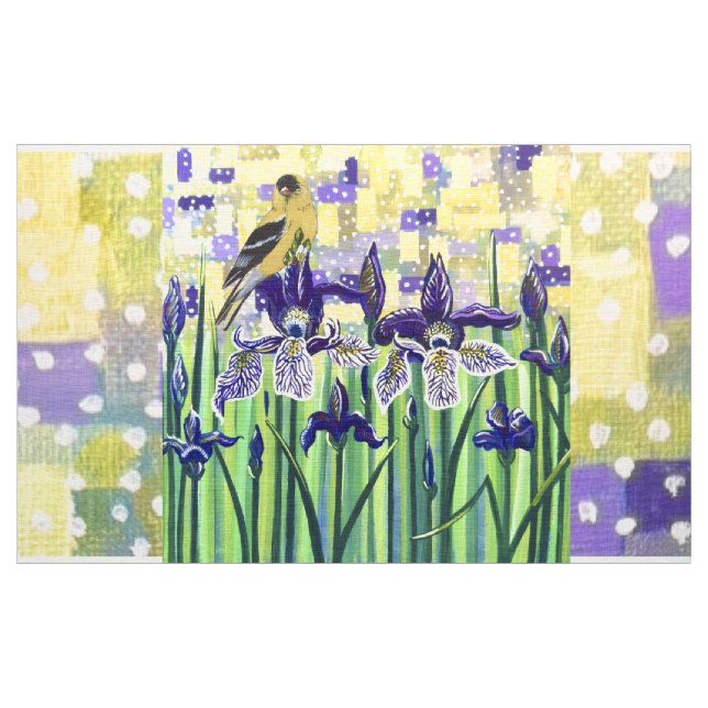 Goldfinch and Irises  Fabric (Yard)