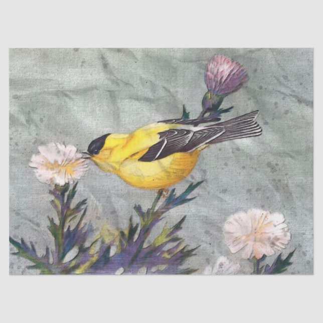 Goldfinch Bird Decoupage Tissue Paper (Front)