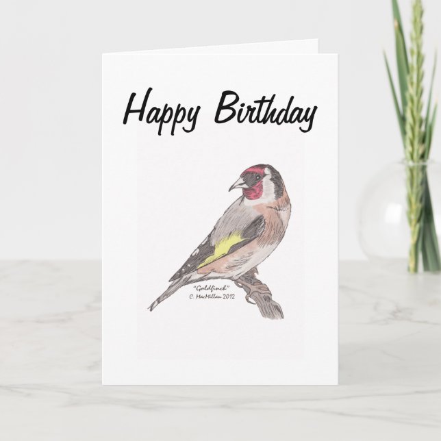 Goldfinch Birthday card (Front)