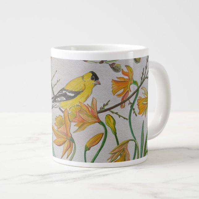 Goldfinch & Daffidols Mug (Front Right)