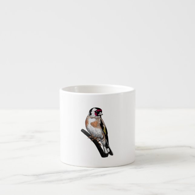 Goldfinch drawing espresso cup (Front)