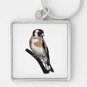 Goldfinch drawing key ring