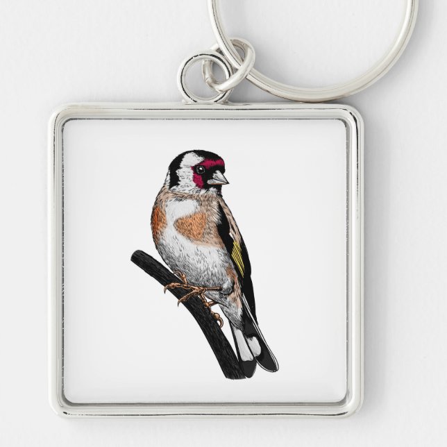 Goldfinch drawing key ring (Front)