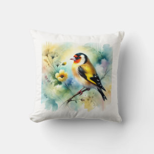 Goldfinch Emberizidae 050724AREF104 - Watercolor Cushion