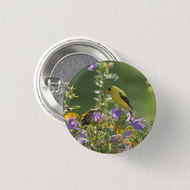 Goldfinch Garden    3 Cm Round Badge (Front & Back)
