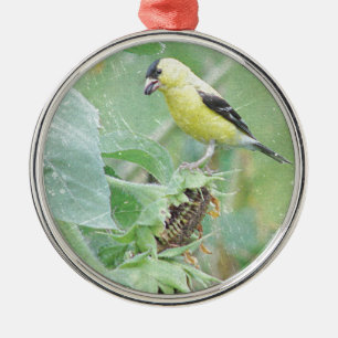 Goldfinch Grunge Metal Tree Decoration