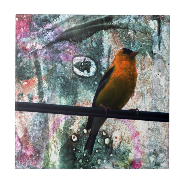 Goldfinch Grunge Tile (Front)