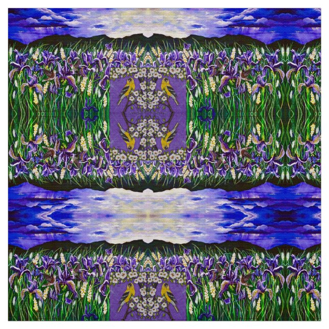 Goldfinch in Iris Fields Fabric (Swatch)